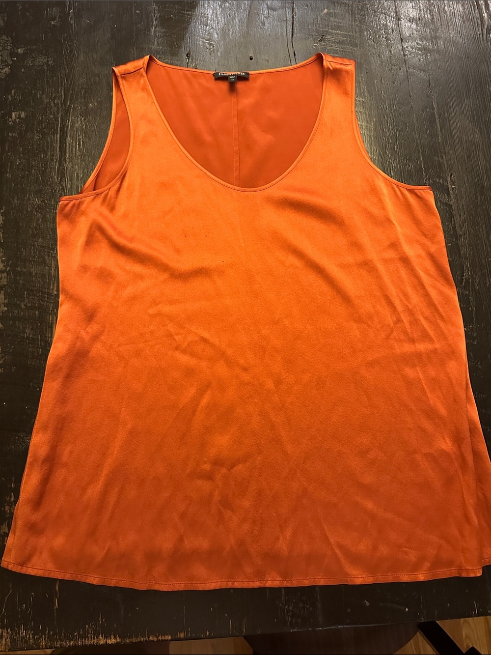 Eileen Fisher Vibrant Orange Silk Tank
